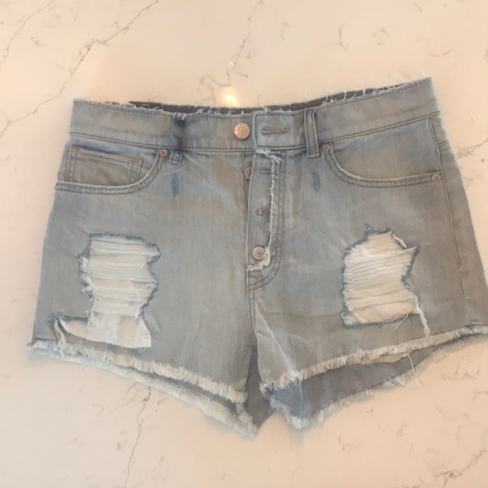 BN Express Super Distressed High Rise Jean Shorts